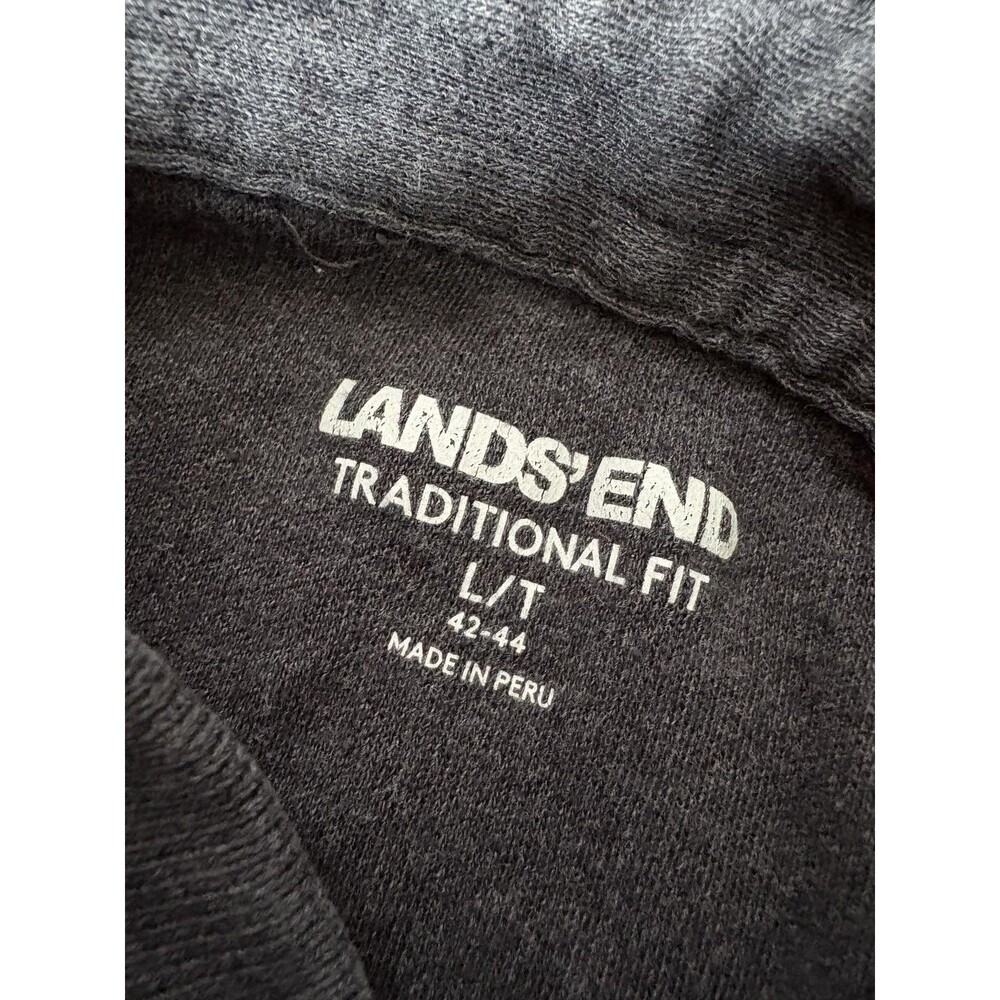 Lands' End Polo Shirt Mens L Gray 100% Cotton Short Sleeve Traditional Fit - Picture 4 of 6